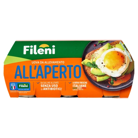 Fileni 6 Uova Fresche Italiane da allevamento all'Aperto 320 g